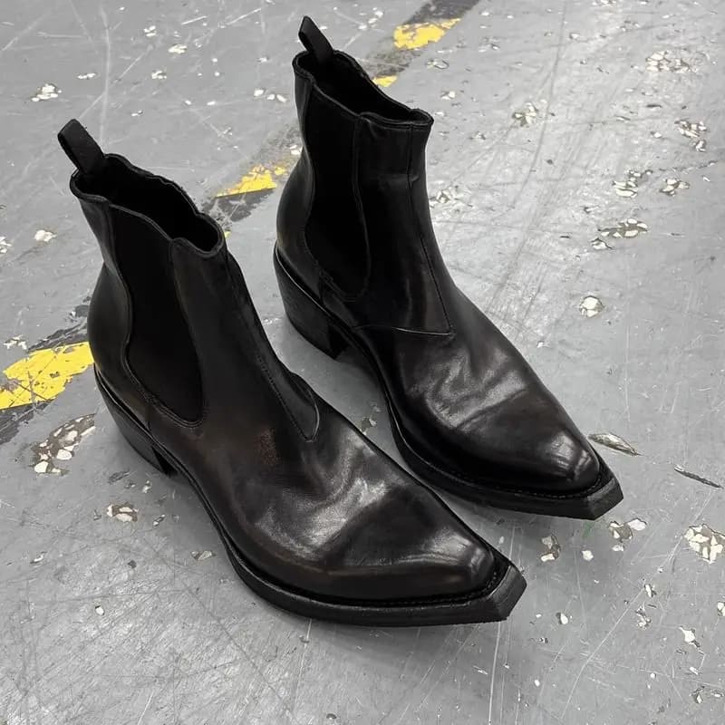High Quality Men's Shoes Designer High-top Heightened Pointed-toed Chelsea Boots British Casual Trendy High-heeled Wizard Boots