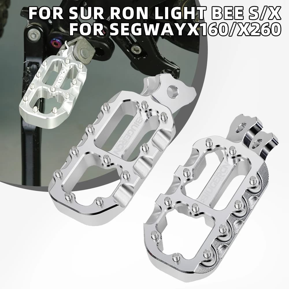 FootPegs Motorcycle For Surron Lightbee Segway X260 X160 Electric Dirt Bike Aluminum Foot Rests Pedals Dirt Pit Bike Accessories