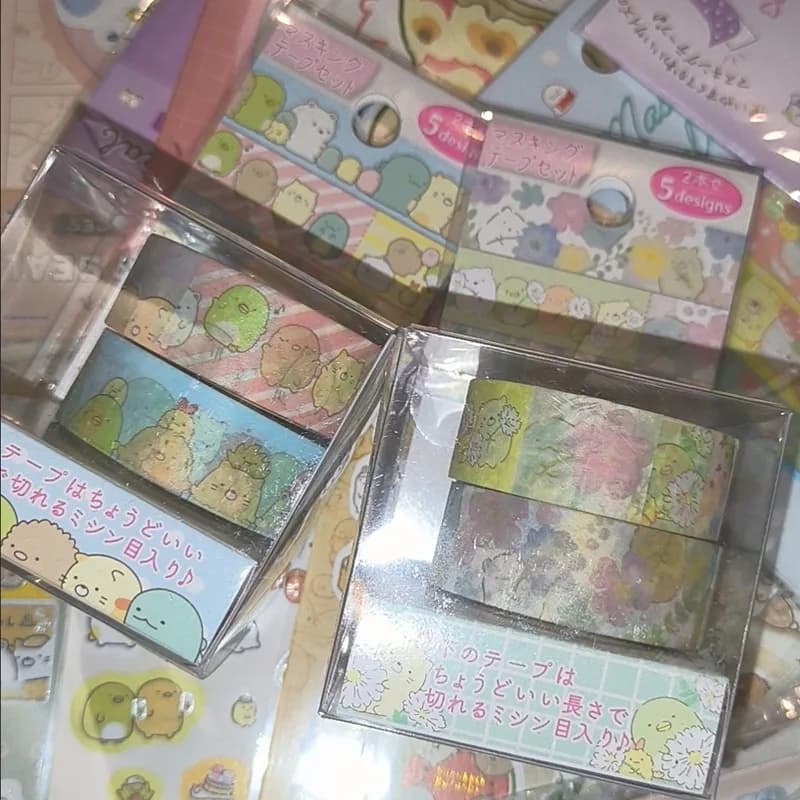 2Box San-X Sumikkogurashi Kawaii Transparent Sticker Tape DIY Decorative Material Tape Sketchbook Stickers School Supplies
