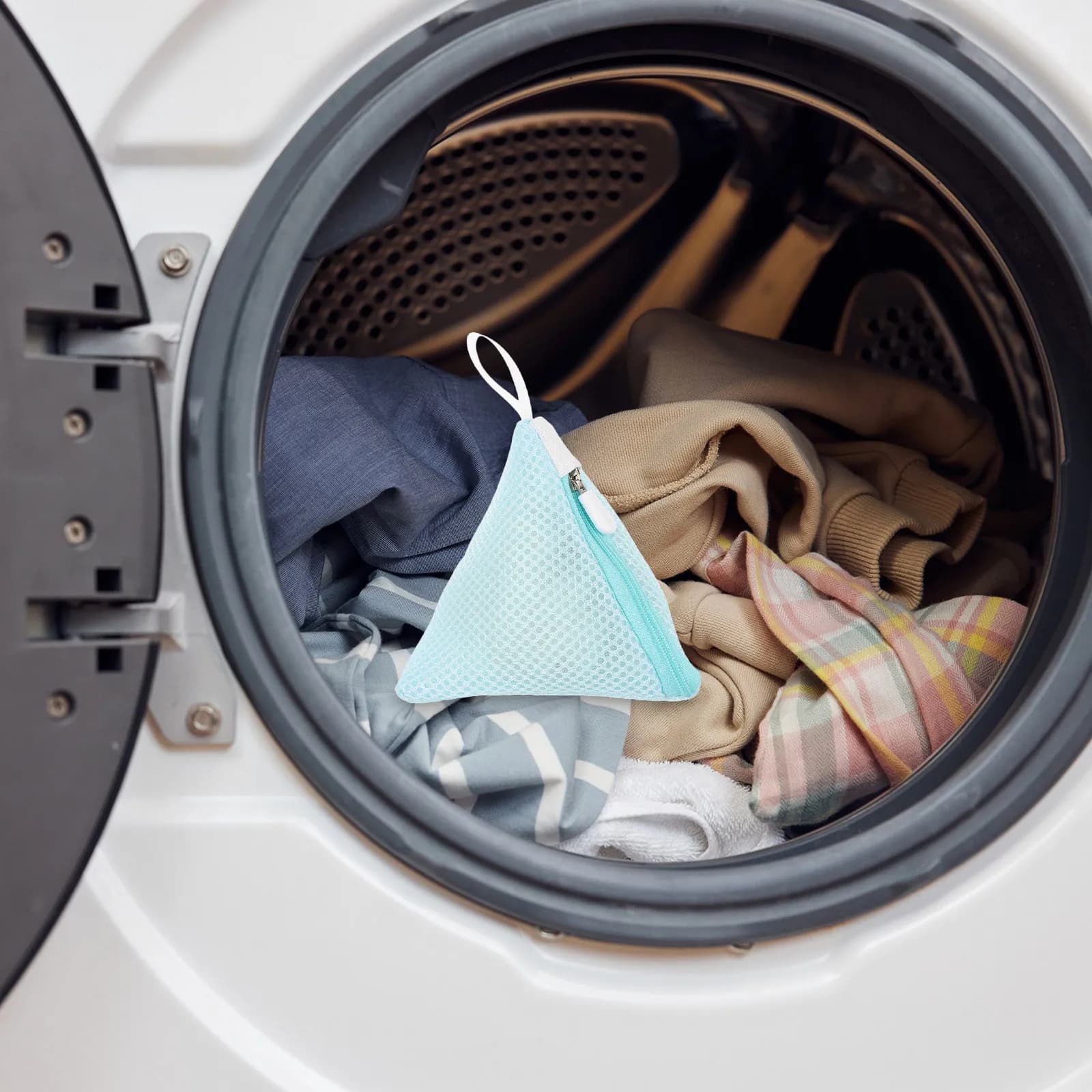 2 Sacchetti per Lavaggio in Rete con Cerniera per Biancheria Intima e Calzini, Protezione per Lavaggio Delicato in Lavatrice