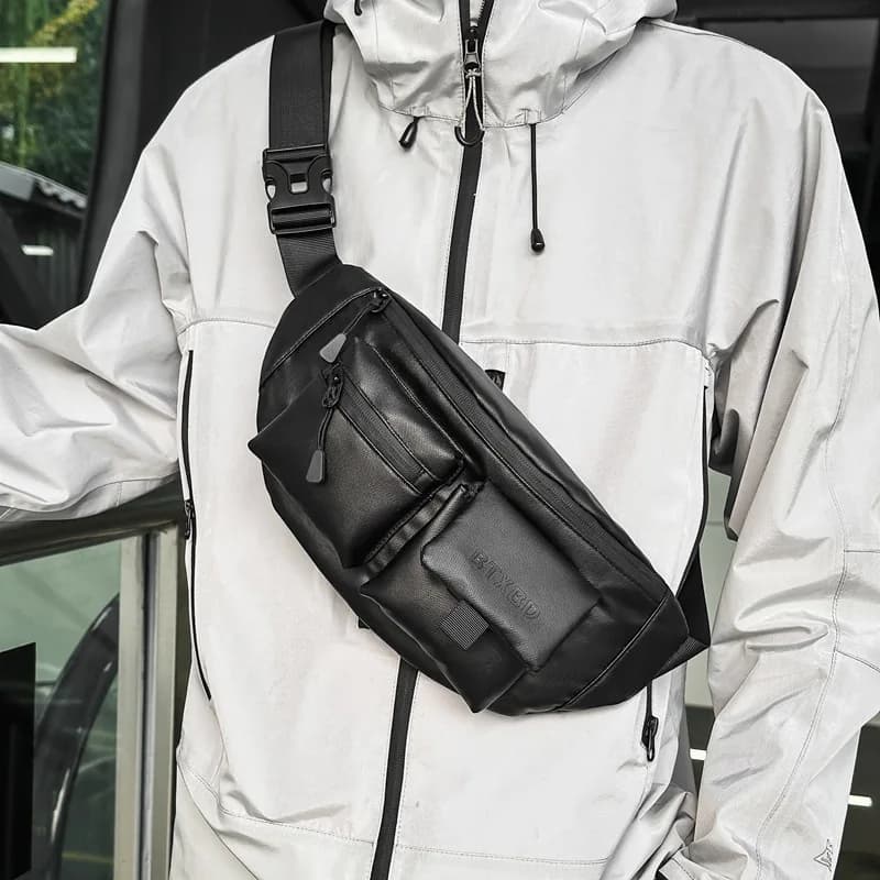 Borsa da petto da uomo Moda multifunzione leggera tinta unita Marsupi da corsa Marsupio resistente all'usura Marsupio per telefono da equitazione