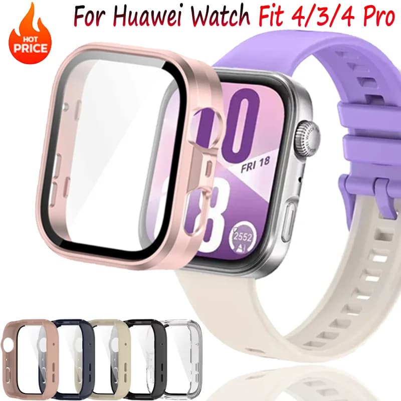 Custodia per PC in silicone + vetro per Huawei Watch Fit 4/3 Smartwatch PC Protezione per schermo paraurti Cover Shell per accessorio Huawei Fit 4 Pro