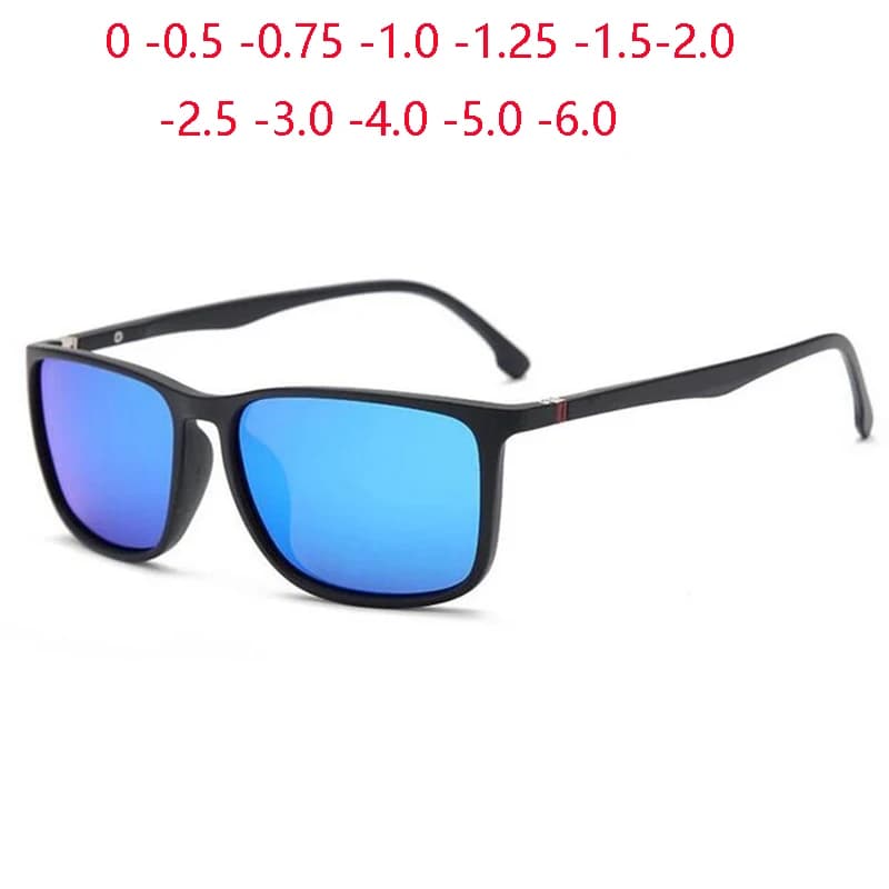 Sport TR90 Occhiali da sole miopia quadrati da uomo polarizzati per esterni colorati meno lenti occhiali da sole da prescrizione diottrie 0 -0.5 -0.75 a -6