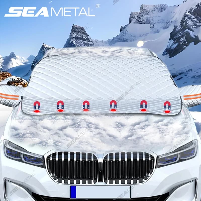 SEAMETAL Parabrezza per auto Copertura da neve Parabrezza invernale impermeabile Scudo da neve Copertura protettiva per parasole Universale per Suv/Sedan