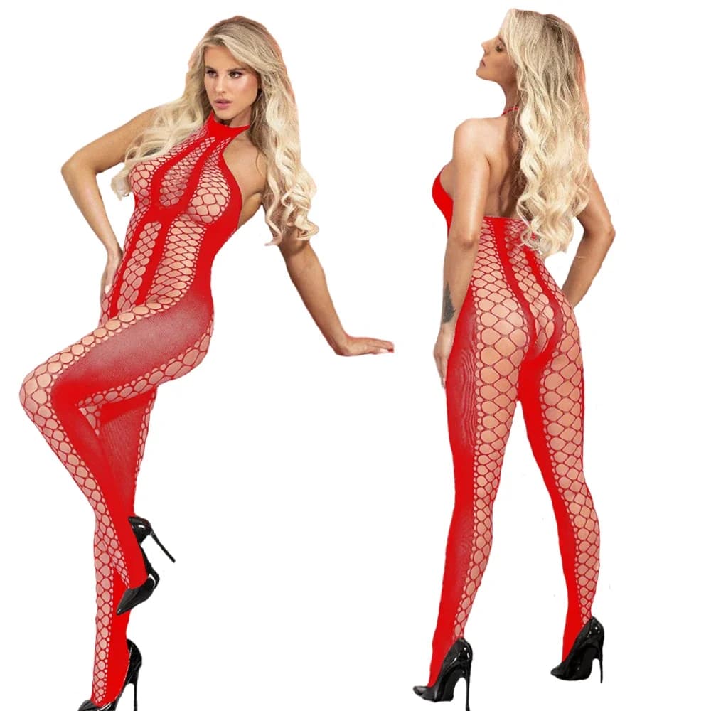 pornographic underwear Bodysuits Catsuit Womens Transparent Open Crotch Sex Clothes See Through Body Stockings Mesh Mesh Hot Ero
