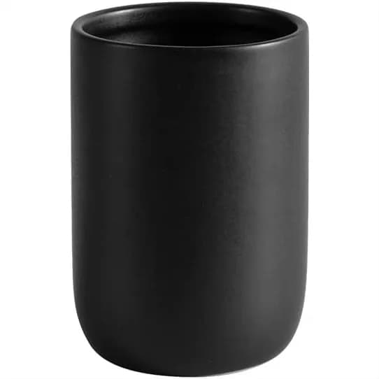 Portaspazzolino in Ceramica per Bagno, Supporto Nero Opaco per Organizzazione e Conservazione