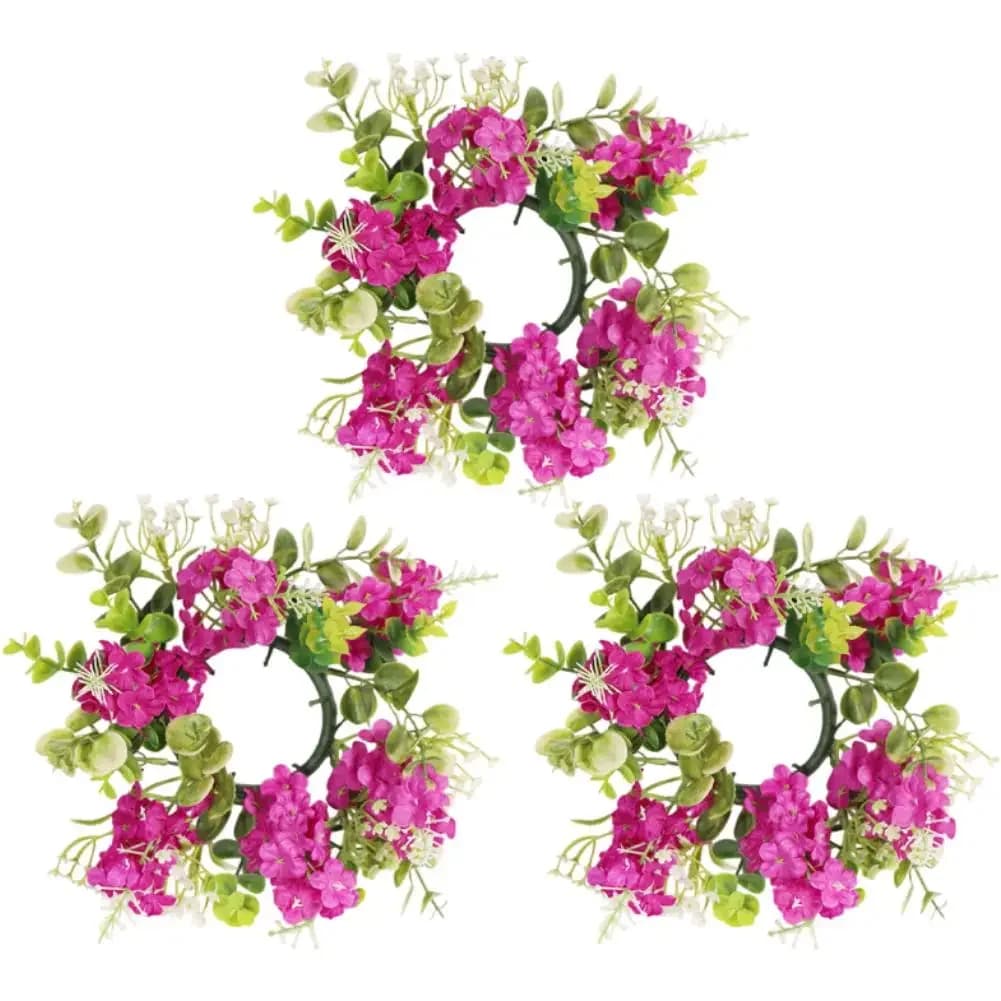 Ghirlanda di Eucalipto Artificiale, Decorazione Floreale per Progetti Creativi, Stile Elegante ed Estetica Naturale, Ghirlanda di Fiori Artificiali per Candele 25cm