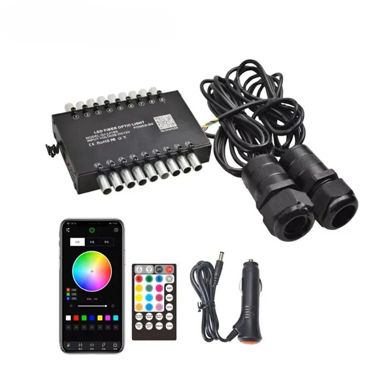 Motore Shooting Stars Controllo Bluetooth APP da 9 W con motore a luce ottica a fibra LED da 2 pezzi per decorare il soffitto del cielo