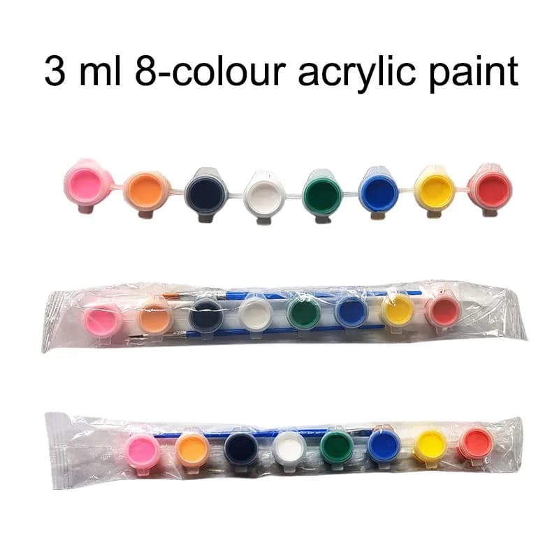 Three ml Eight-Color Acrylic Paint Set Painted Plaster Doll Student DIY Painting Material Strip Art Supplies