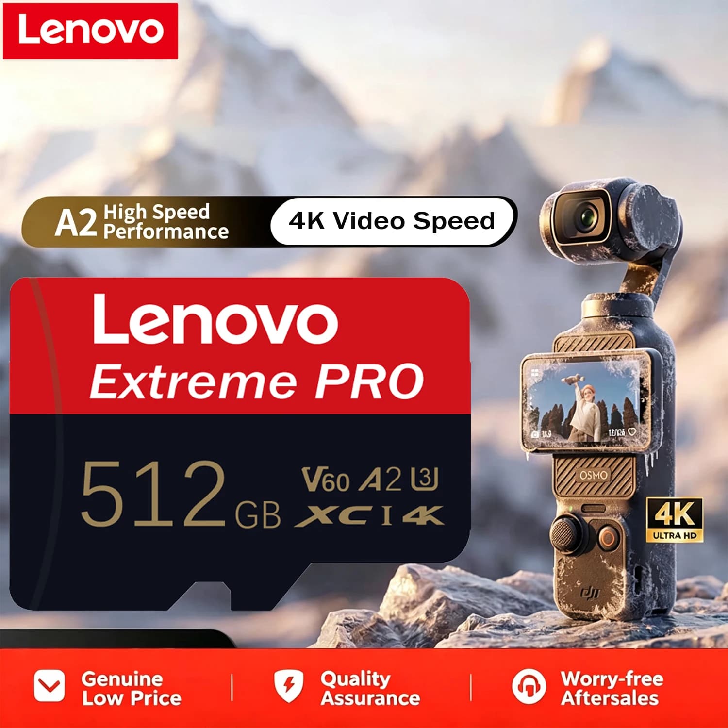 Lenovo High-Speed Micro TF SD Card Support 4K V60 U3 TF Flash Cards For DJI Drone Camera Monitoring Extreme Pro Memory SD Card