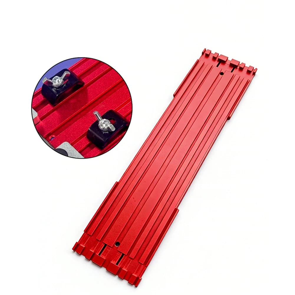 Woodworking Projects Red Cutting Guide Rail Movable Backrest Fits Various Board Widths Millimeter-precision Scale