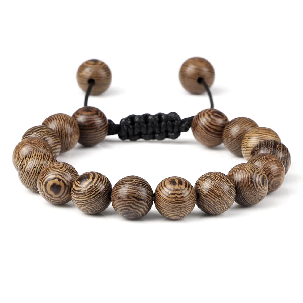 Bracciale da uomo vintage 6 8 10 12mm Perline di legno naturale Bracciale Buddha tibetano Perline di legno Braccialetti tribali etnici Gioielli da uomo