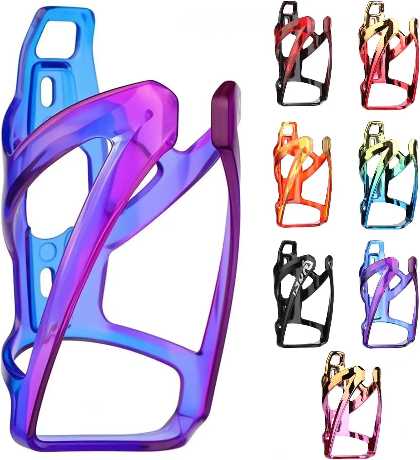 Portaborraccia per Bicicletta, Porta Borraccia Ultraleggero con Viti, per Bici da Strada e Mountain Bike, Blu Viola