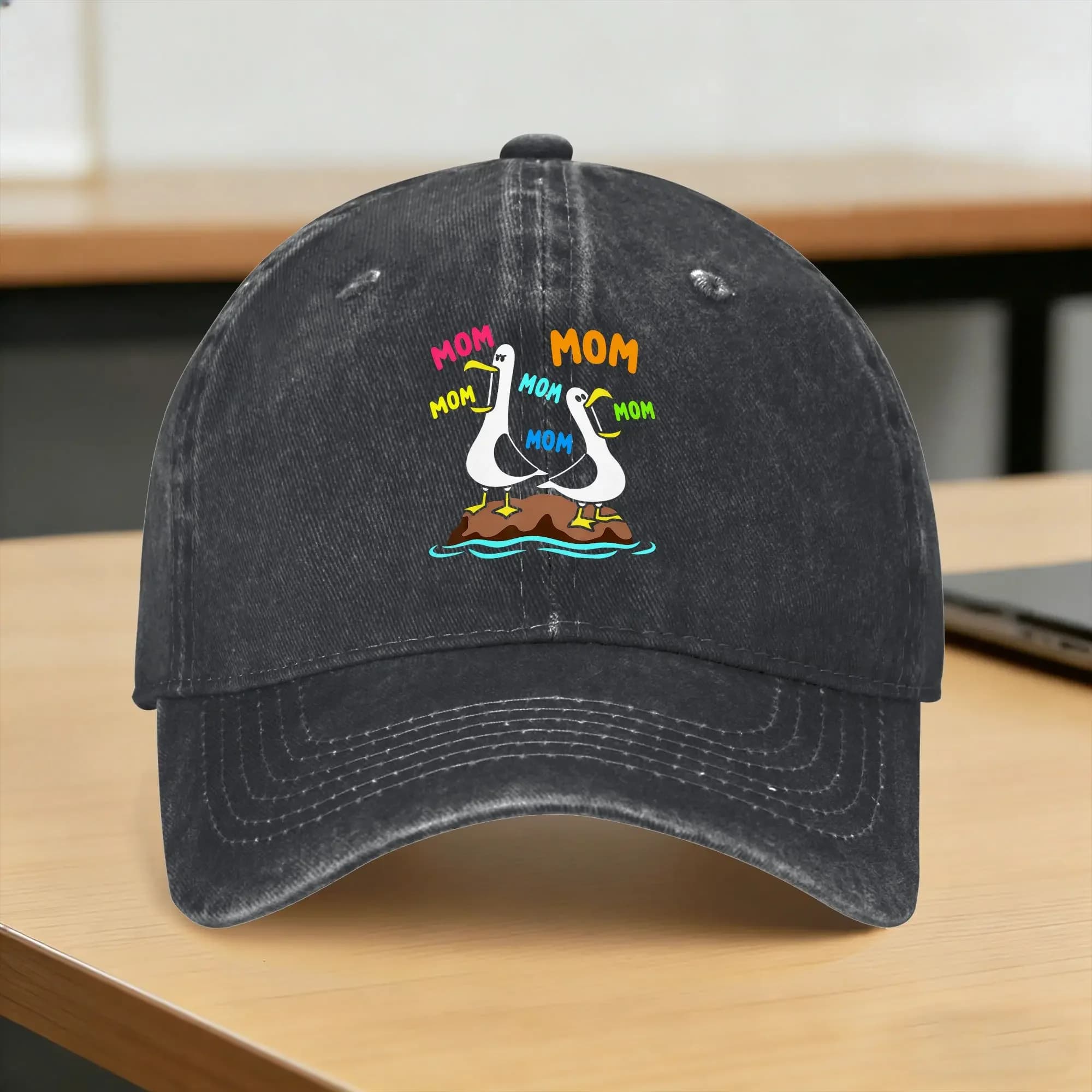Cappellino da Baseball Casual con Scritta 'Mom Seagull' - Divertente Cappello per la Festa della Mamma, Ideale per Escursionismo, Pesca, Hip Hop, Protezione Solare Estiva