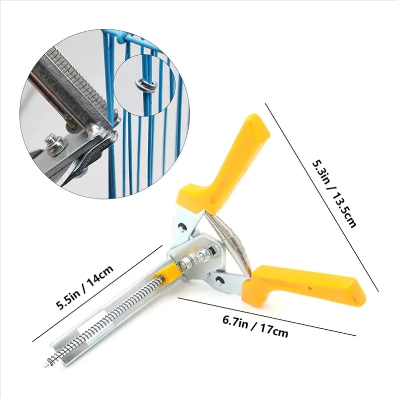 Kit pinze per anelli per chiodi tipo M Hog con clip M da 2400 pezzi per fissaggio recinzione, installazione tappezzeria, gabbie per animali, giallo