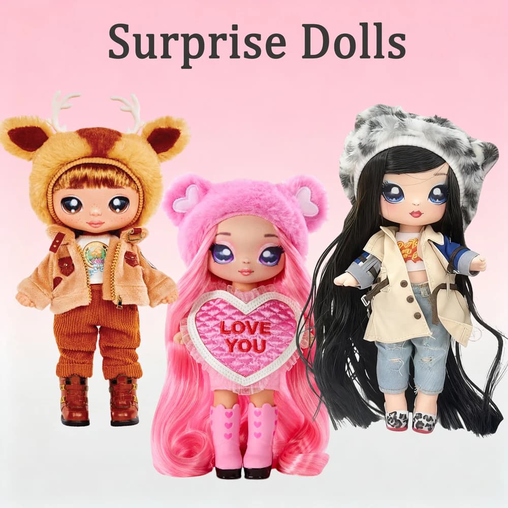 Sorpresa Nanana Baby Dolls Kit di compleanno Sorpresa Mini bambola di cotone Moda Dressup Dolls Accessori Giocattoli per ragazze Bambole a sorpresa