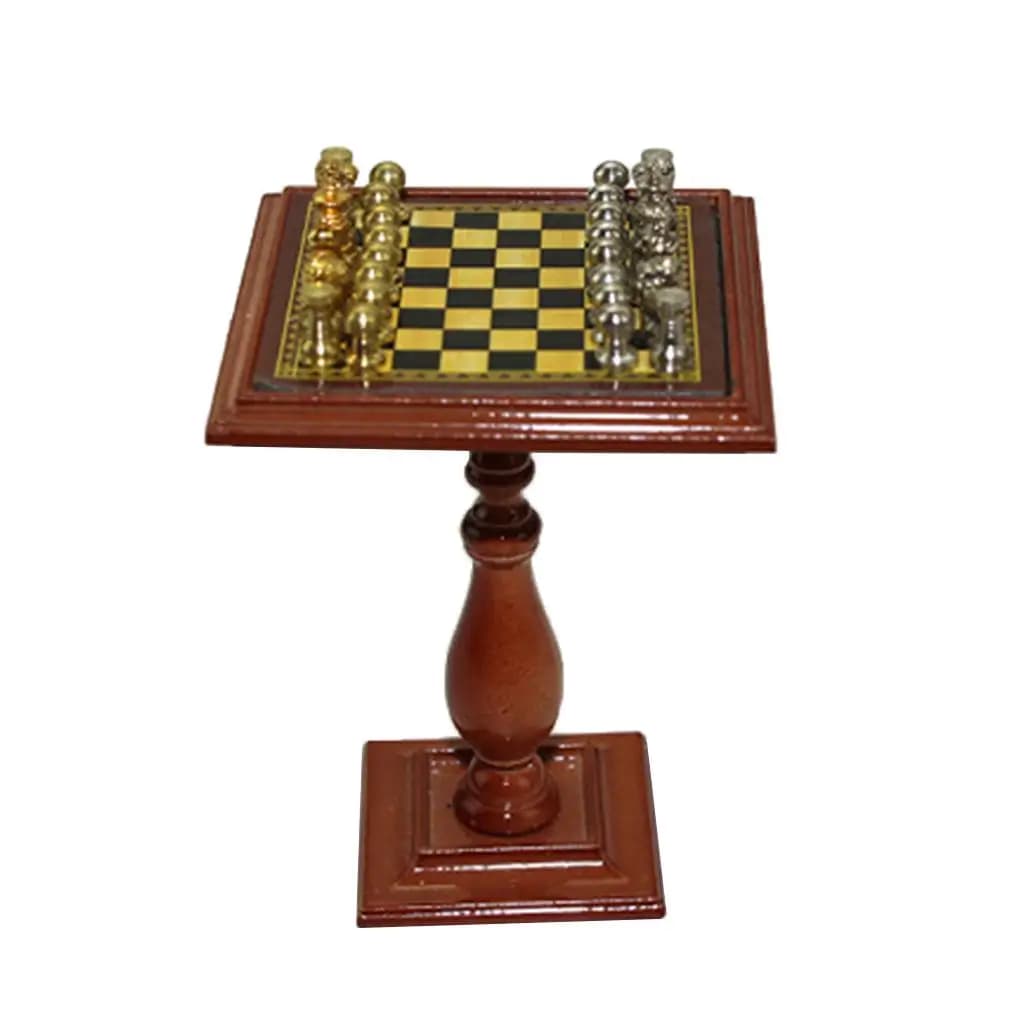 Scacchiera in Miniatura per Gioco di Ruolo, Set di Mobili in Scala 1:12 con Magneti in Lega per Decorazione Bagno