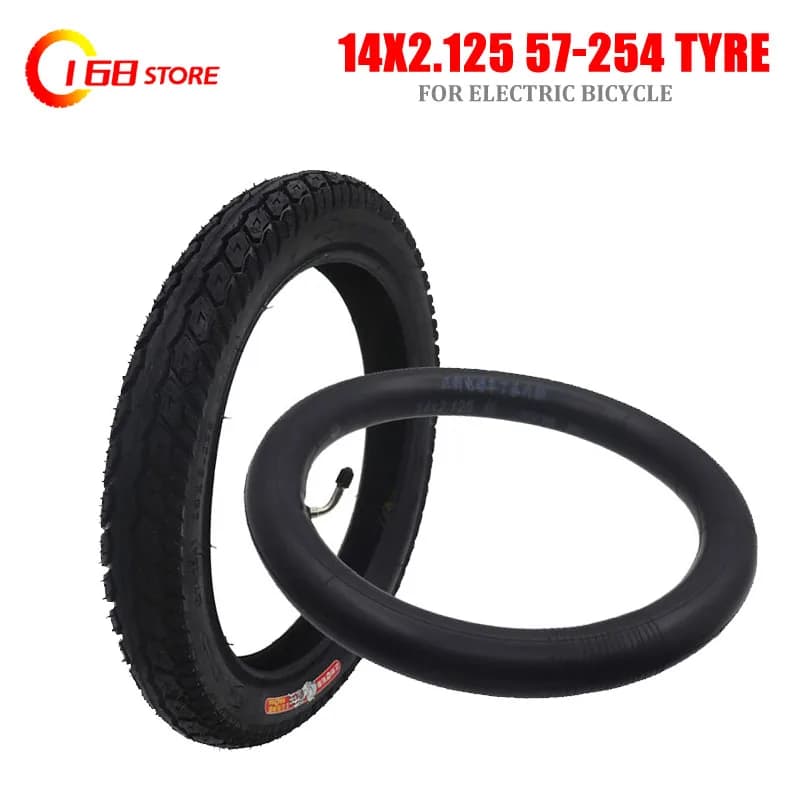 Camera d'aria per pneumatici 14x2.125 57-254 per ruota pneumatica per veicoli elettrici da 14 pollici 14x2.125 bicicletta