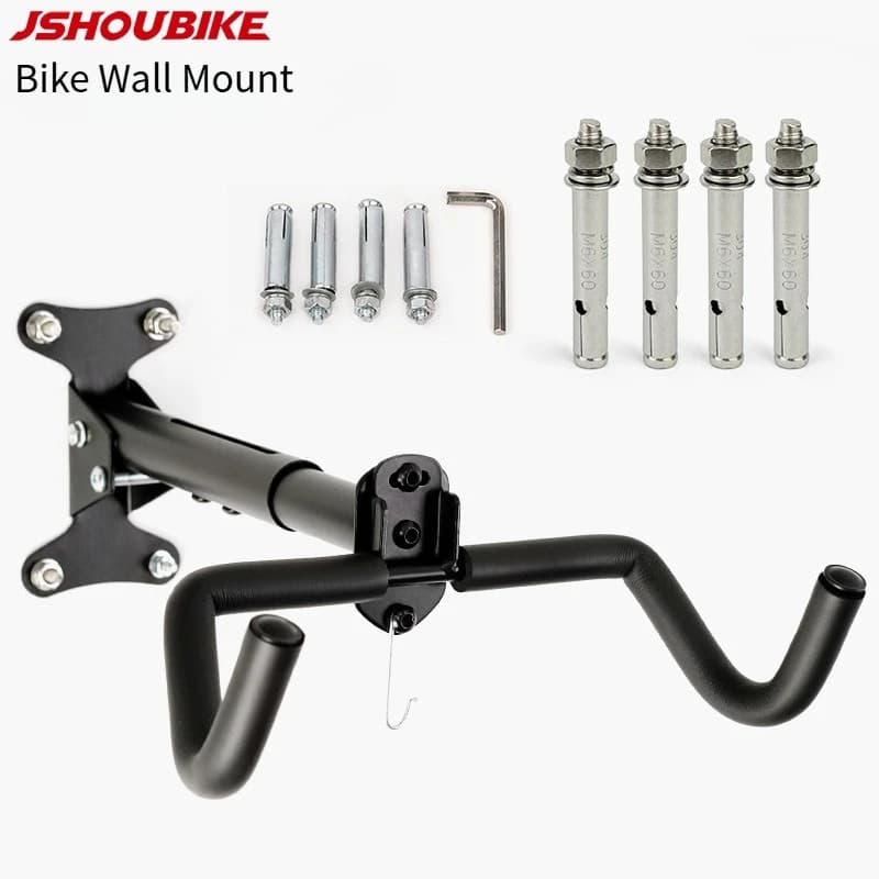 Supporto da parete per bici per mountain bike da strada, salvaspazio, gancio da parete, pieghevole, regolabile, accessori per biciclette