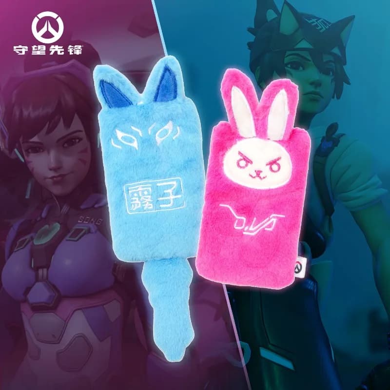 [Ufficiale] Porta Carte in Peluche del Gioco Overwatch, Simpatico D.Va Kiriko, Porta Tessere per Bus, Carte Bancarie e ID, Ciondolo Protettivo per Zaino, Regali Cosplay