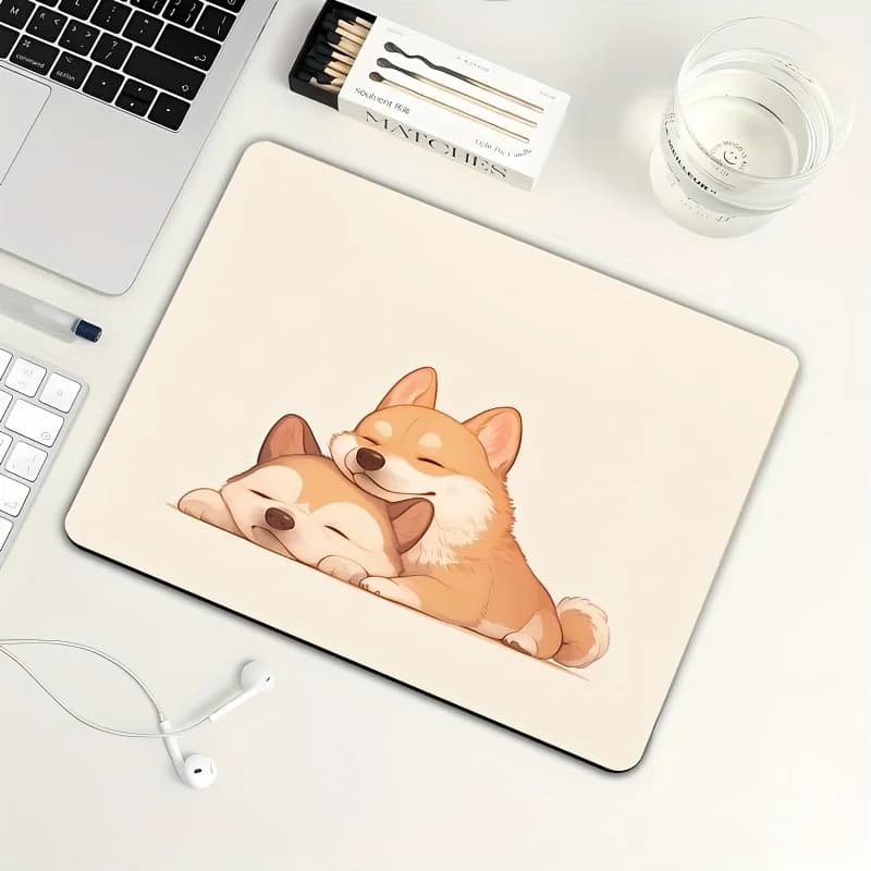 1 pezzo - Tappetino per mouse a tema simpatico cane da compagnia - Tappetino da gioco in gomma antiscivolo di grandi dimensioni, tappetino da scrivania resistente con bordi cuciti spessi