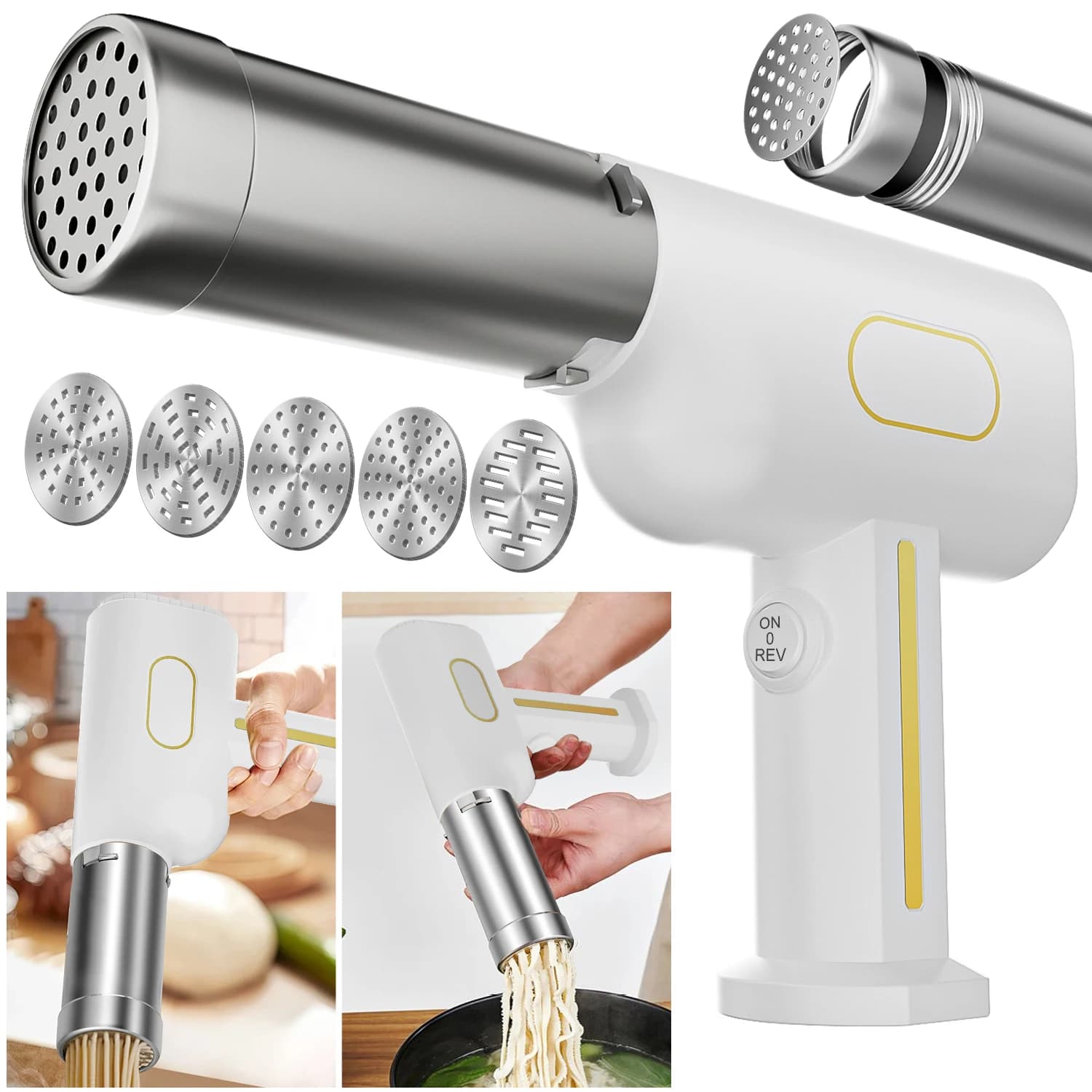 Macchina per pasta elettrica Macchina per pasta spaghetti automatica Macchina per pasta fatta in casa senza fili portatile Kitchenaid Macchina per noodle