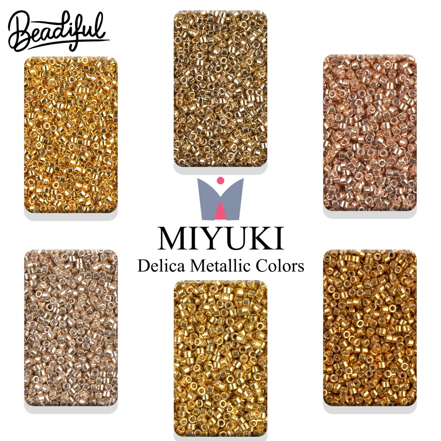 10g/2000pcs Japanese Miyuki Delica Beads 11/0 Metallic Colors - Glass Seed Beads for DIY Earrings, Loom Weaving & Jewelry Craft