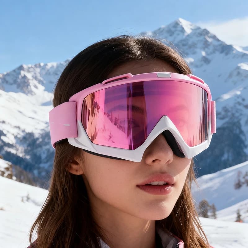 Occhiali da sci colorati essenziali per l'uso all'aperto, unisex, antivento, antisabbia, con protezione UV, antiappannamento, per alpinismo e ciclismo