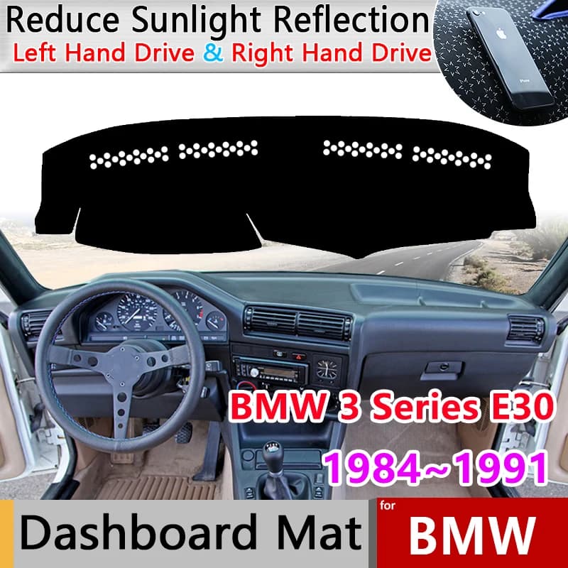Auto Dashboard Cover Pad for BMW 3 Series E30 Accessories 1984 ~ 199991 Fodera Anti-Slip Zerbino Parasol Dash Zerbino Car sticker