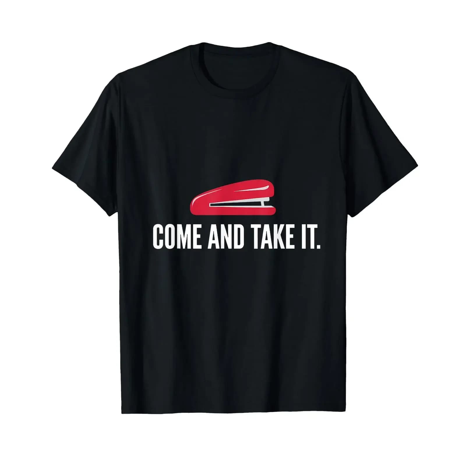 Come And Take It Office Stapler Humor T Shirt vintage Washed fashion Soft homme Slightly Breathable Stretched