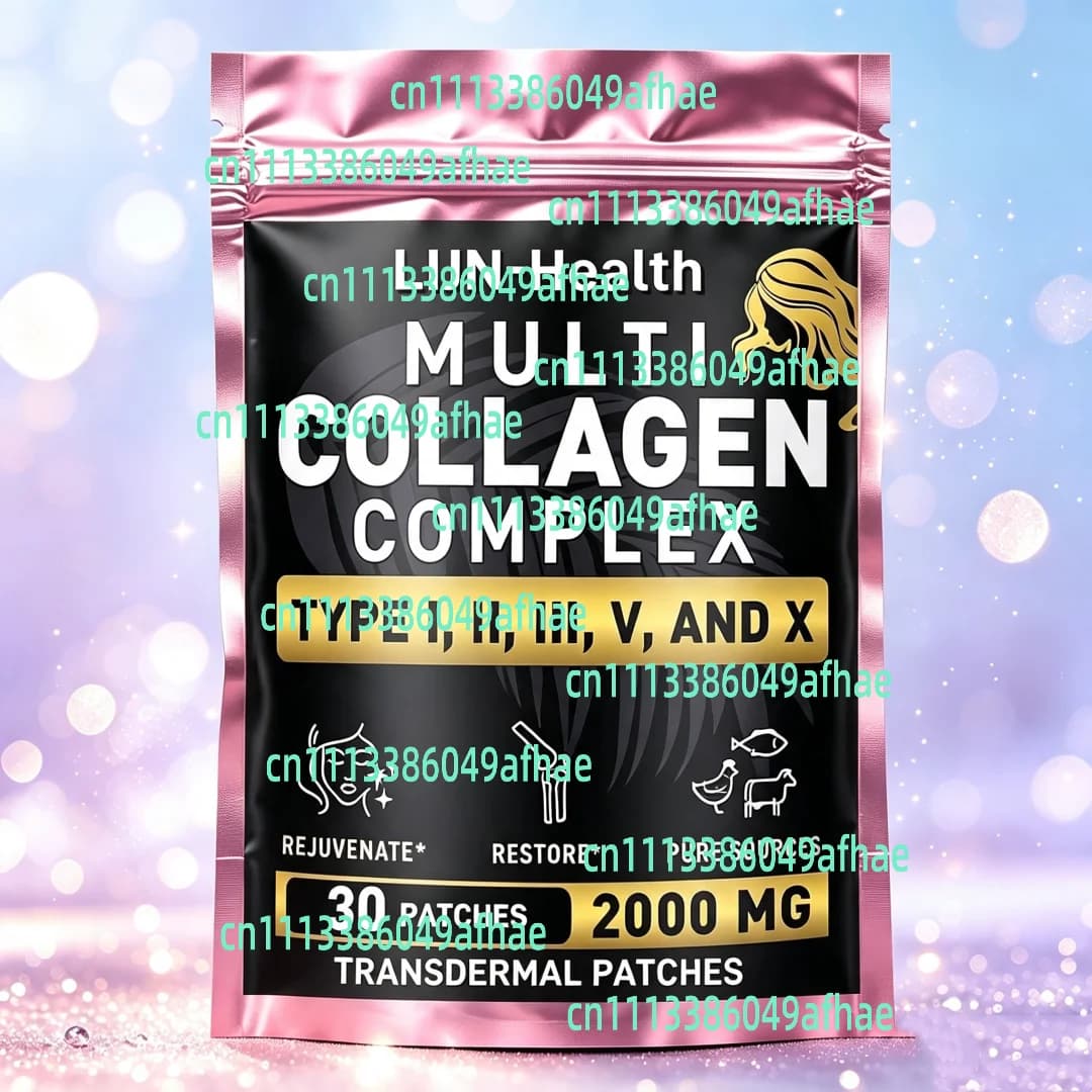 30 Patches Multi Collagen Peptides Transdermal Patches for Hair, Skin, Nails, and Joint Support