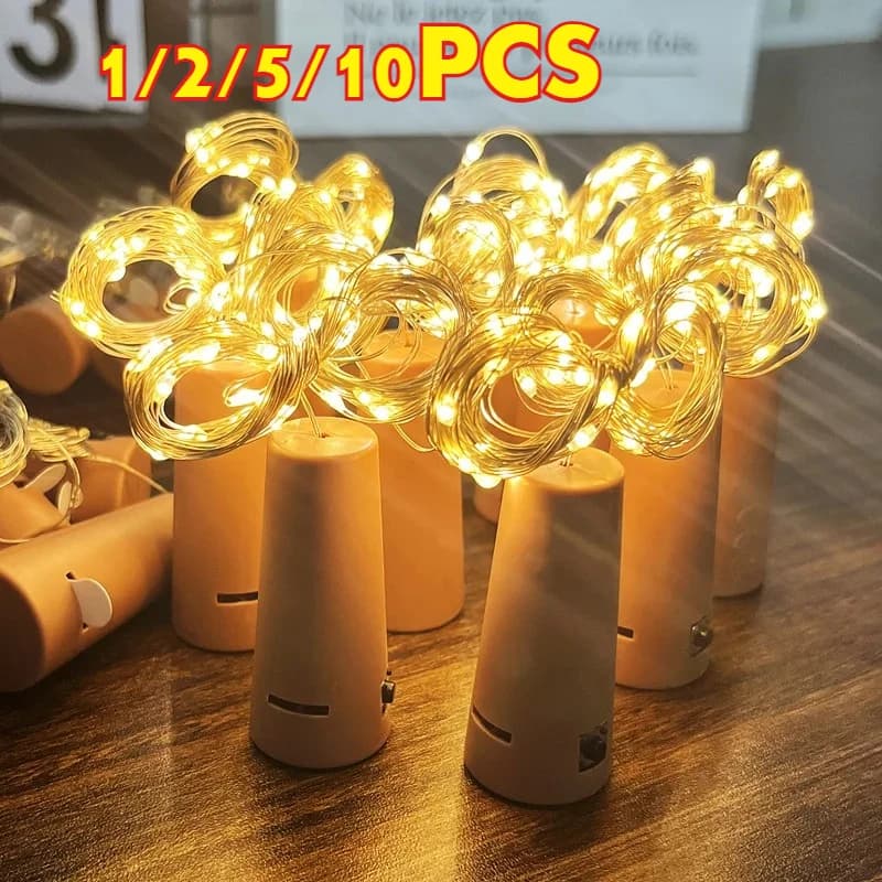 1/2/5/10 PCS Tappo Bottiglia di Vino Fata Stringa di Luce Alimentata a Batteria Garden Party Ghirlanda Luci Decorazione Di Natale Lampada Della Stringa