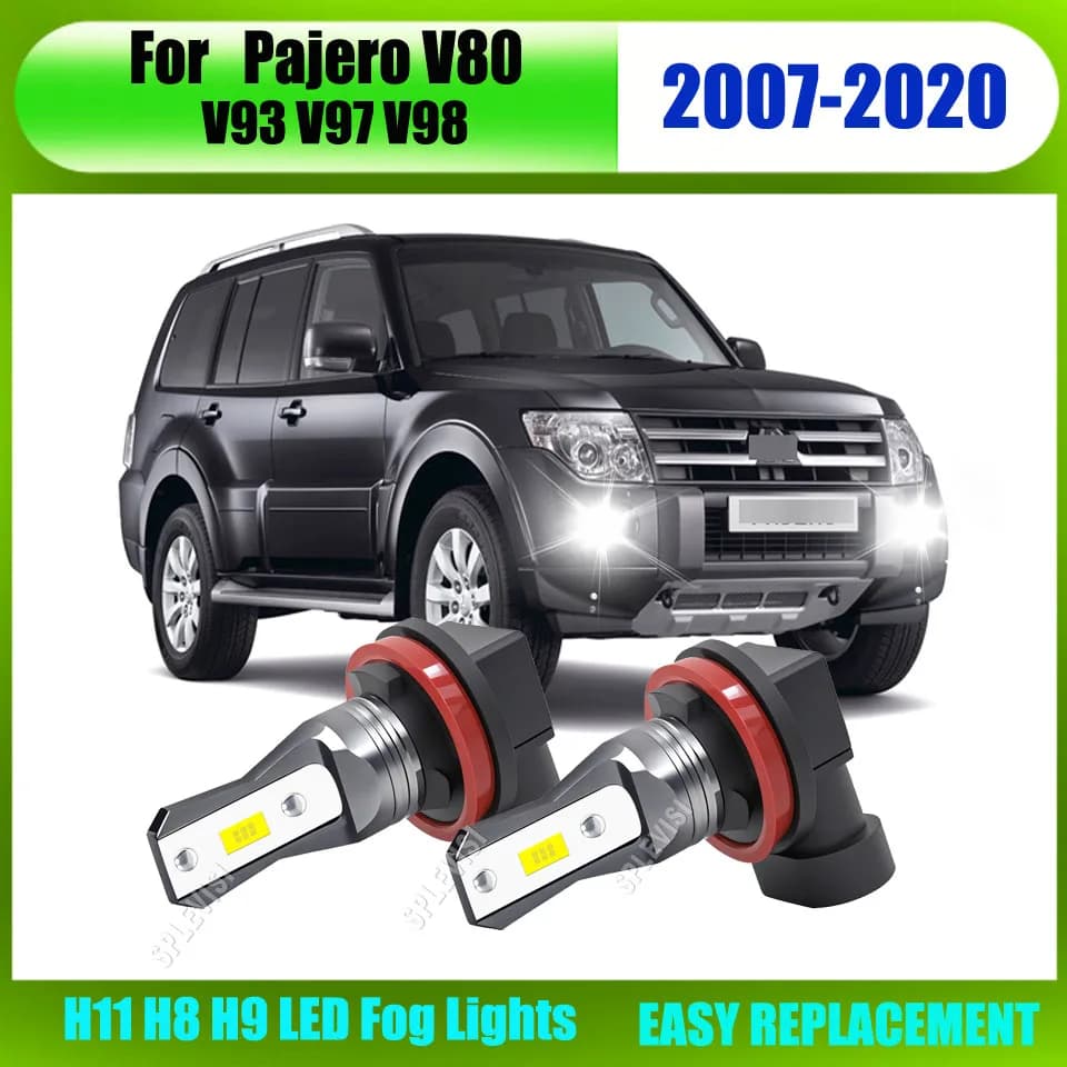 LED Fendinebbia Lampadina Lampade Luci Auto Per Mitsubishi Pajero V80 V93 V97 V98 2007 2008 2009 2010 2011 2012 2013 2014 2015 2016-2020