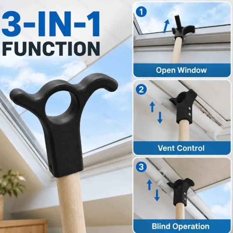 1Pcs Ventilation Blinds Control Window Accessory 3 In 1 Roof Window Opening Hook Fits For 24mm Sweep Handle