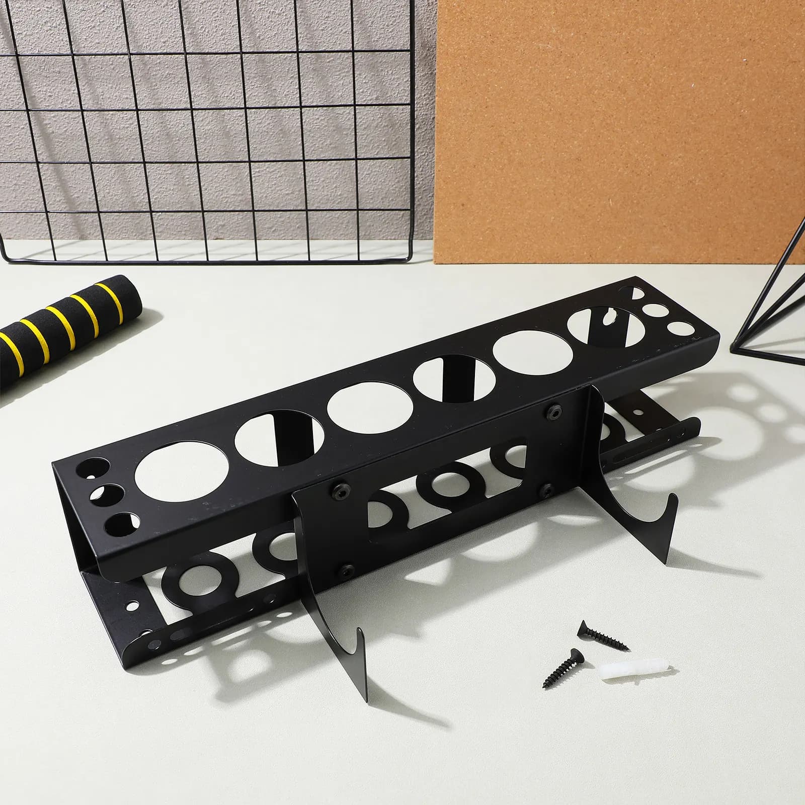 Heavy Duty Wall Mount Tool Organizer Rack with Adjustable Shelves for Caulking Sealant Tubes Garage Storage Wall Mounted Tool