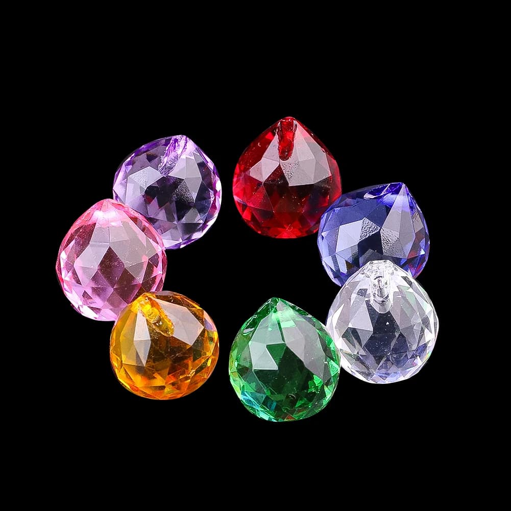 6 pz 20mm K9 Sfera di Cristallo di Vetro Suncatcher Appeso Sfaccettato Sparkly Prisma Goccia Lampadario Parte Del Pendente di Ricambio Arcobaleno Maker