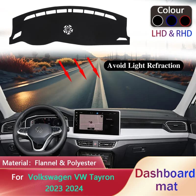 Auto Dashboard Cover Pad for Volkswagen VW Tayron 2023 2024 Liner Anti-Slip Zerbino Sunset Dash Zerbino Carpet Patr Pad Accessories