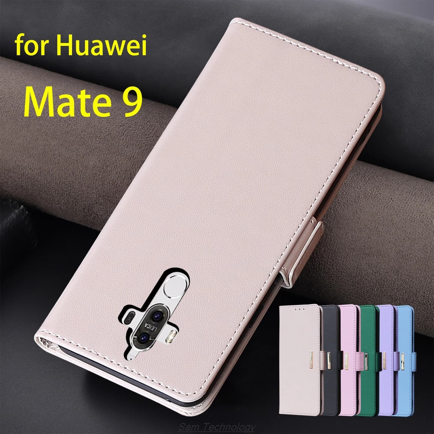 Custodia in pelle con fibbia magnetica per Huawei Ascend Mate 9 Mate9 Portafoglio RFID BLOCCO Flip Cover femminile Semplice Capa Fundas Coque