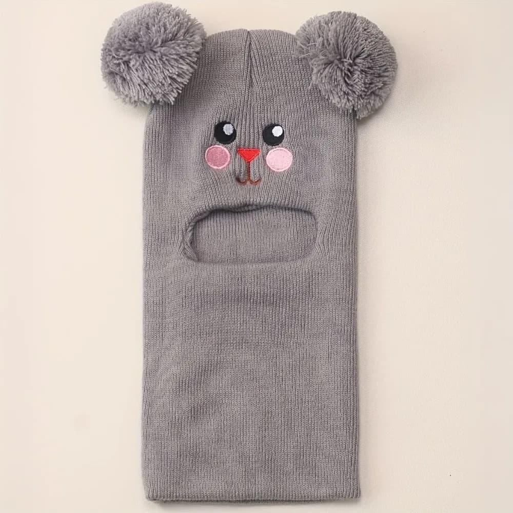 Fashion Cartoon Winter Hats Hip Hop Double Pom-Pom Children Beanie Caps Cute Thickened Warm Bonnet Children