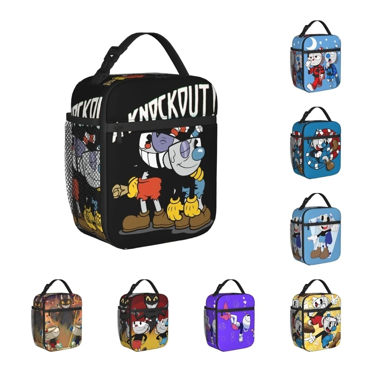 Borse per il pranzo isolate personalizzate Cuphead & Mugman Retro Games Merch Food Box nuovo arrivo Cooler Thermal Bento Box per il lavoro
