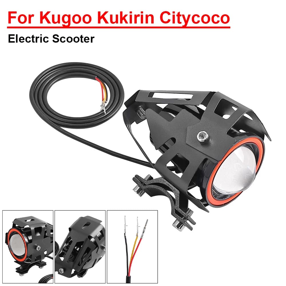 Faretto LED Laser U7 Evidenziare Per Citycoco Kugoo Kukirin Scooter Elettrico Lampeggiante Angelo Demone Occhi Faro Corno Parte