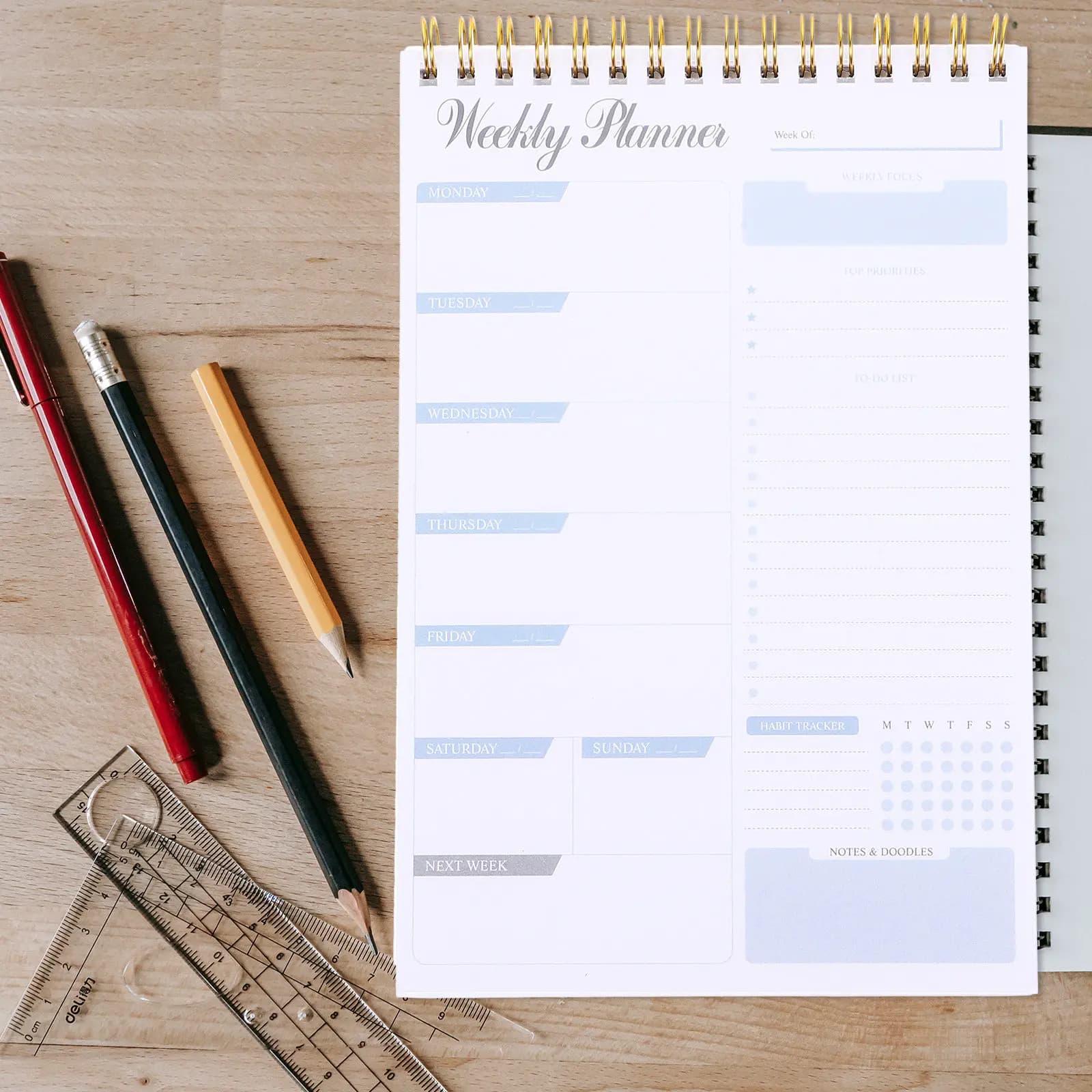 Agenda Planner con Blocco Note Giornaliero, Lista delle Cose da Fare, Quaderno in Lega di Alluminio a Lunga Durata, Foglietti Staccabili, Pianificatore Settimanale delle Attività