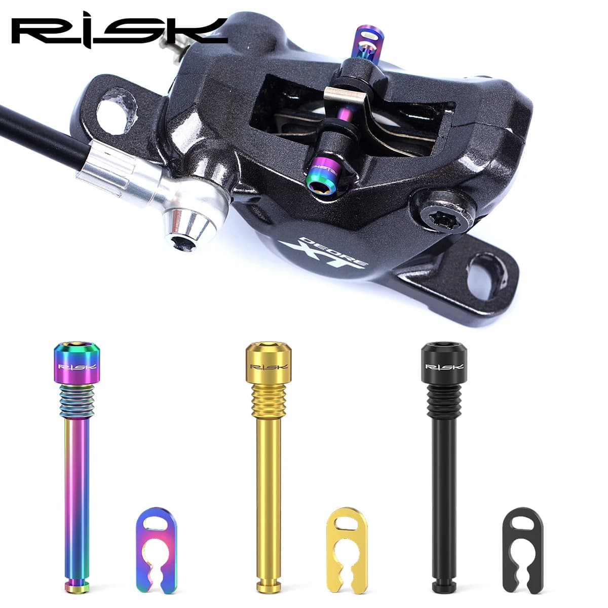 RISCHIO 2 pezzi bullone freno a disco idraulico per bicicletta per Shimano Pad MTB Bike M4x26.5 tappo in lega di titanio filettato pastiglia idraulica fodera