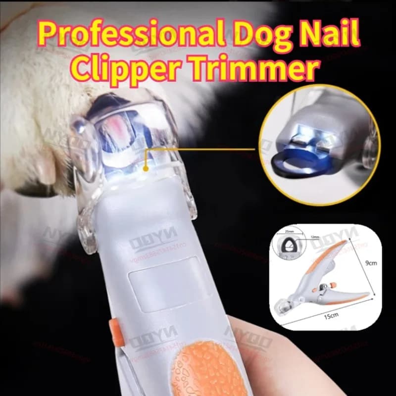 Tagliaunghie Professionale per Cani e Gatti con Luce LED e Lente d'Ingrandimento 5X, Strumento di Toelettatura Sicuro per Animali Domestici