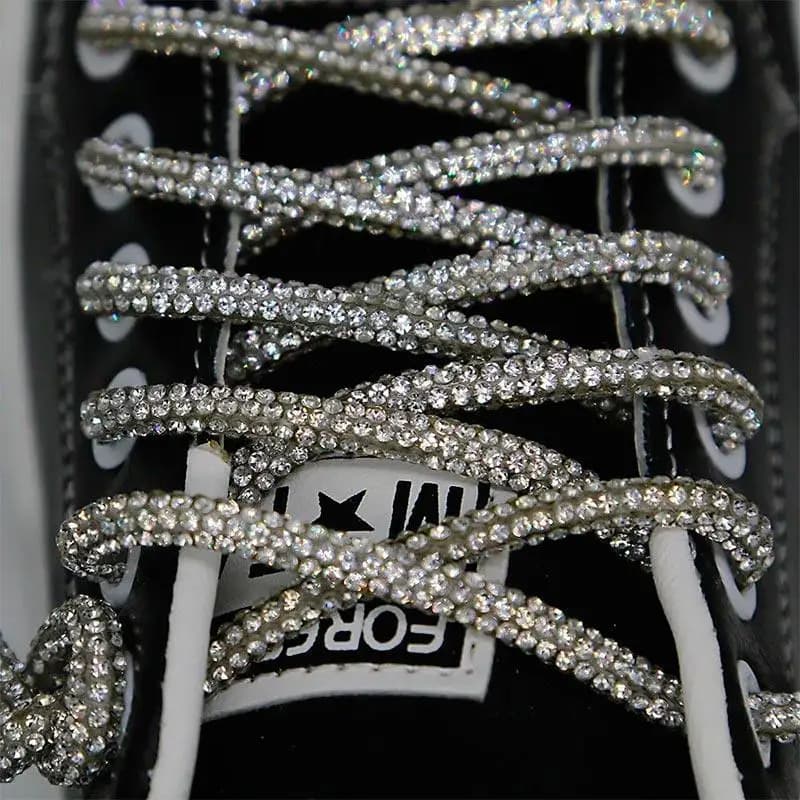 1 pcs rhinestones laces of luxury rainbow shoes diamond laces of shoes sneakers laces laces shoes round laces 100/120/140/160 cm ropes diy