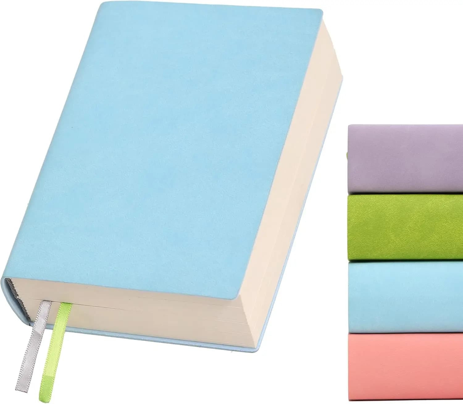 Blank Notebook 720 Pages 3.9x5.5 No Lines Soft Leather Pocket Journal for Women Drawing Book Memo Writing Sketch Diary (Blue)