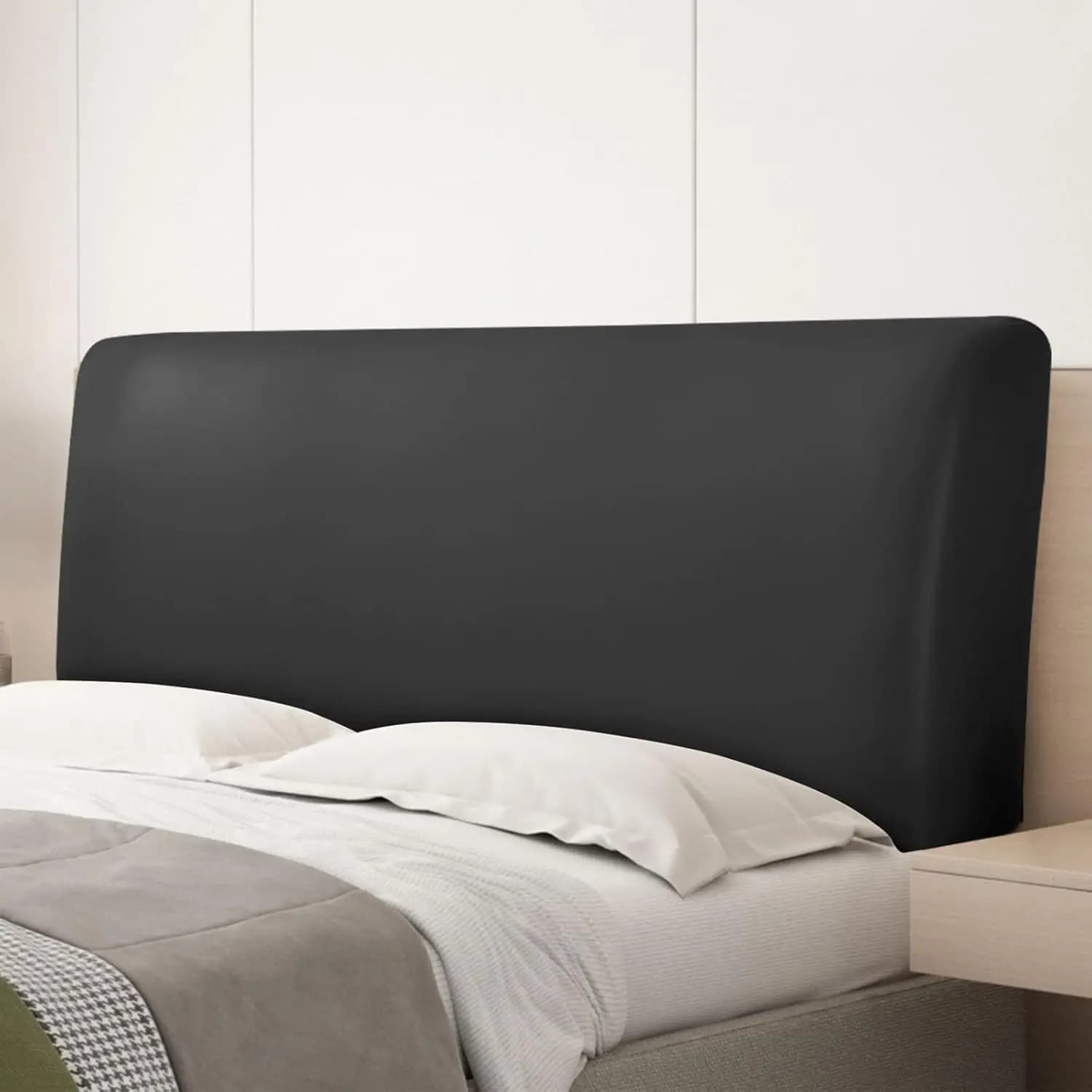 Copritestata del Letto in Pelle PU 100% Impermeabile e Antimacchia, Elasticizzato, Lavabile e Antipolvere