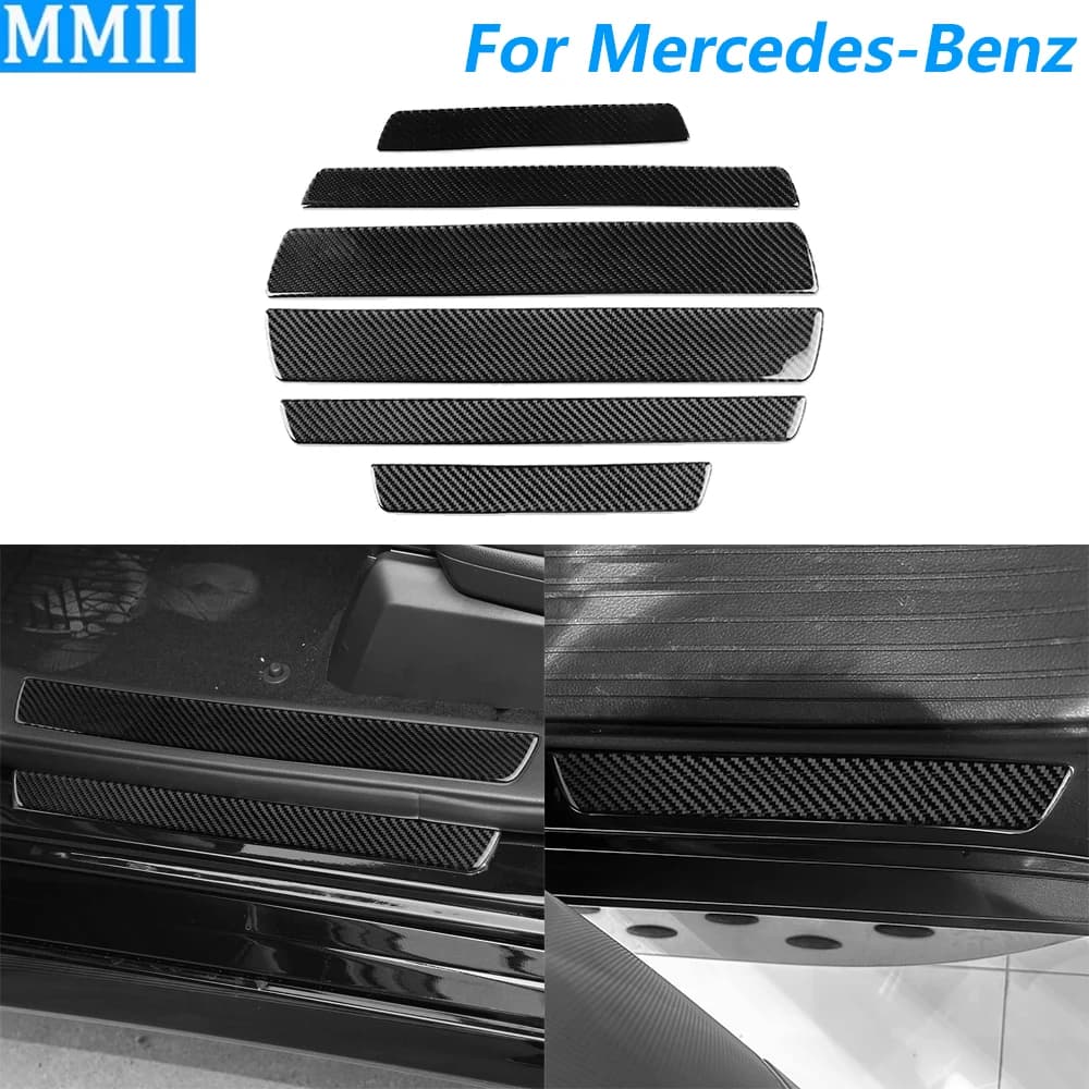 Per Mercedes-Benz GLE GLS W166 2016-2019 In Fibra di Carbonio Porta Interna Soglia Pannello di Copertura Accessori Auto Decorazione Adesivo
