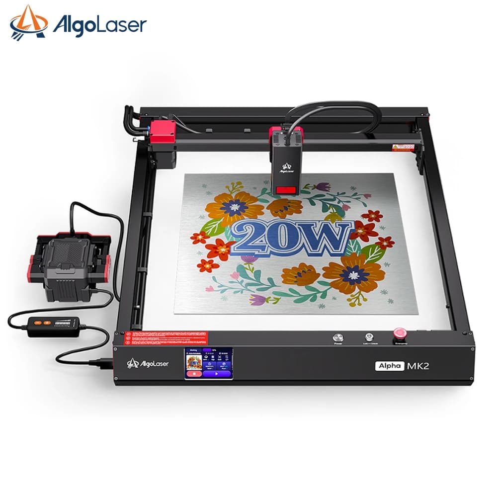 AlgoLaser ALPHA MK2 20W Laser Engraver 3d Printer 20W High Accuracy Laser Engraving Machine Laser Cutter for Wood Metal Glass Acrylics