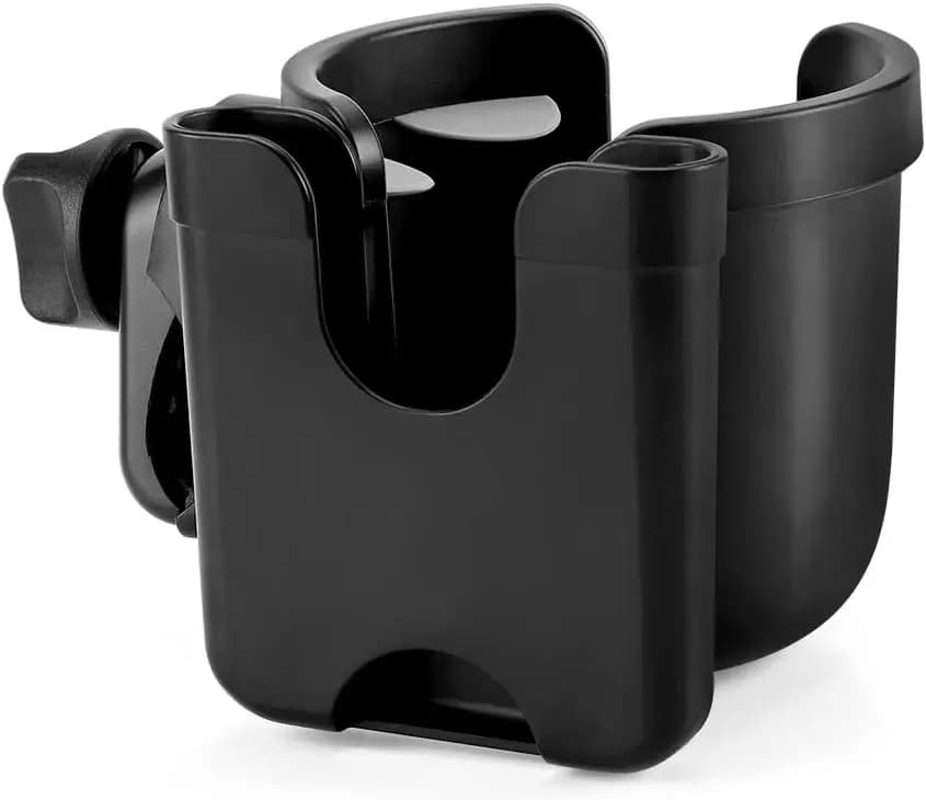 Universal Stroller Cup Holder with Phone Holder, 2-in-1 Bike Cup Holder for Walker Wheelchair Scooter